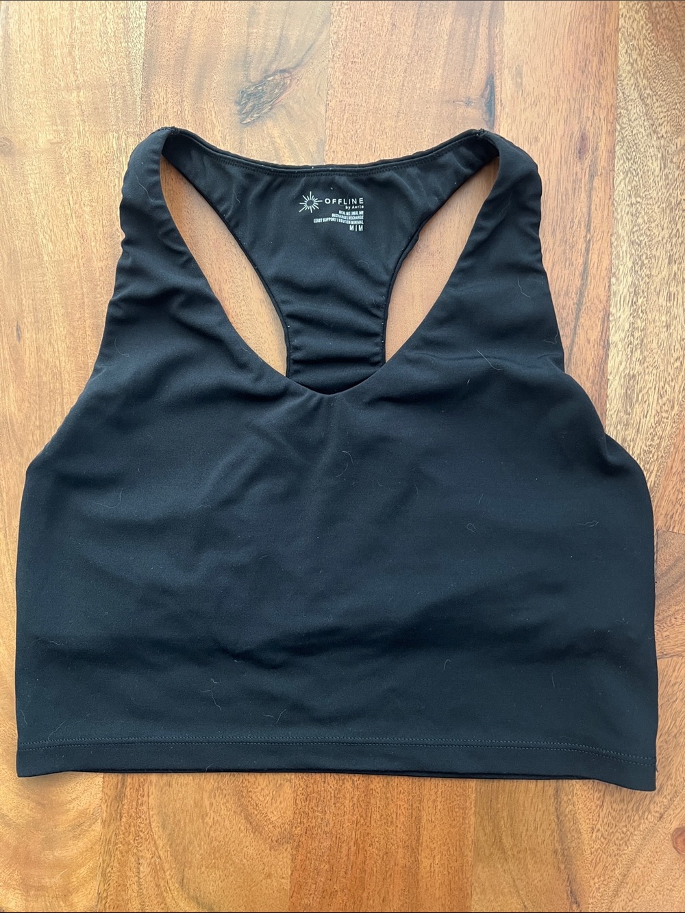 Offline by Aerie Black Racerback Bralette Top